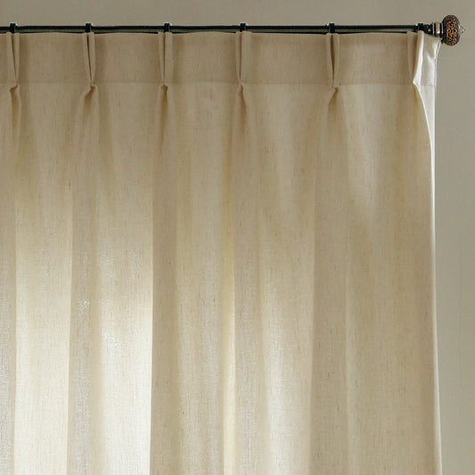Custom Serenity Linen-Blend Jacquard Light-Filtering Curtains / Drapes | MIFU Decor