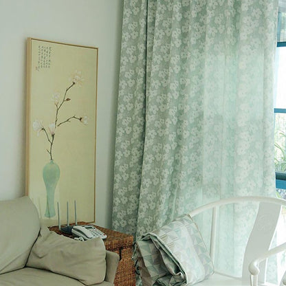 Custom Dawn Floral Jacquard Room Darkening Curtains / Drapes | MIFU Decor