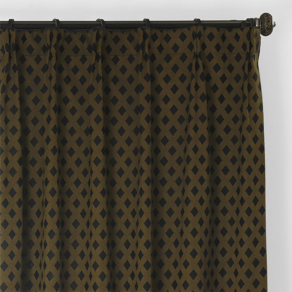Custom Andrea Luxe Geometric Jacquard Room Darkening Curtains / Drapes | MIFU Decor
