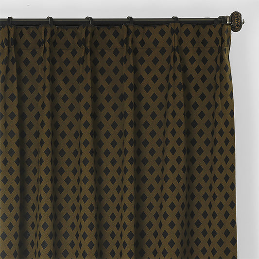 Custom Andrea Luxe Geometric Jacquard Room Darkening Curtains / Drapes | MIFU Decor