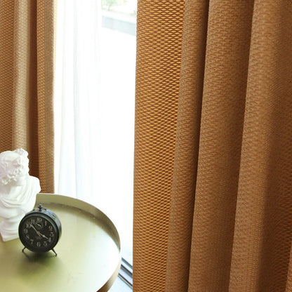 Custom Beth Textured Yellow Jacquard Room Darkening Curtains / Drapes | MIFU Decor