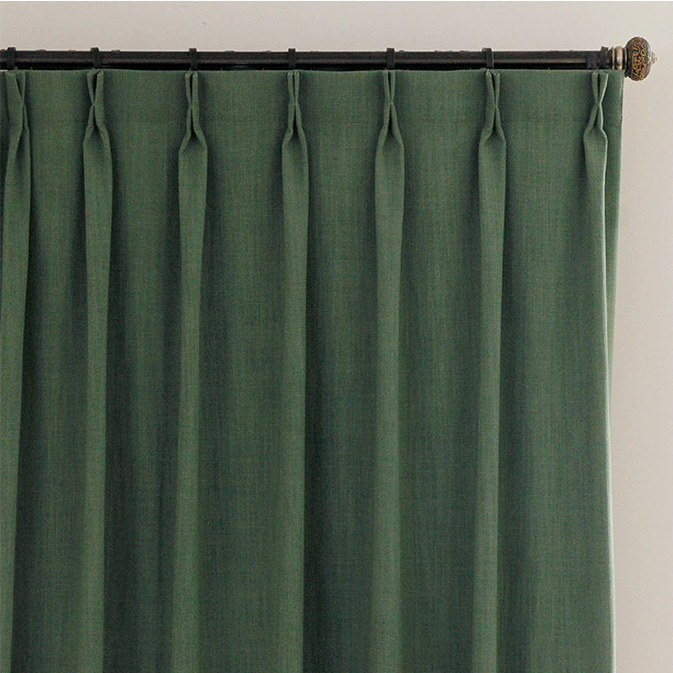 Custom Forest Dark Green Solid Yarn-dyed Room Darkening Curtains / Drapes | MIFU Decor
