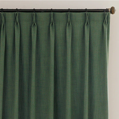 Custom Forest Dark Green Solid Yarn-dyed Room Darkening Curtains / Drapes | MIFU Decor