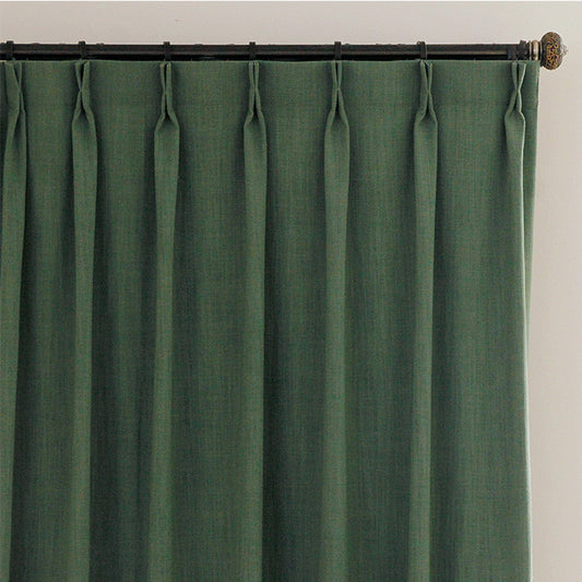 Custom Forest Dark Green Solid Yarn-dyed Room Darkening Curtains / Drapes | MIFU Decor