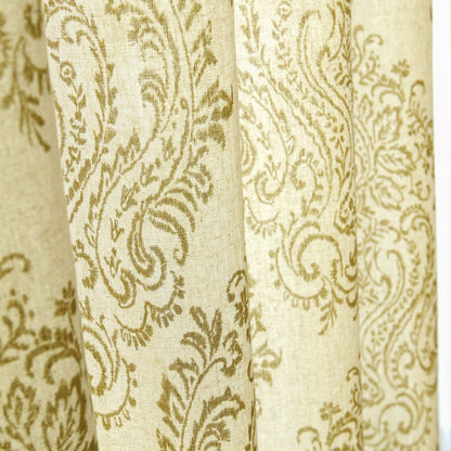 Custom Damask Cotton-Linen Floral Print Curtains / Drapes | MIFU Decor