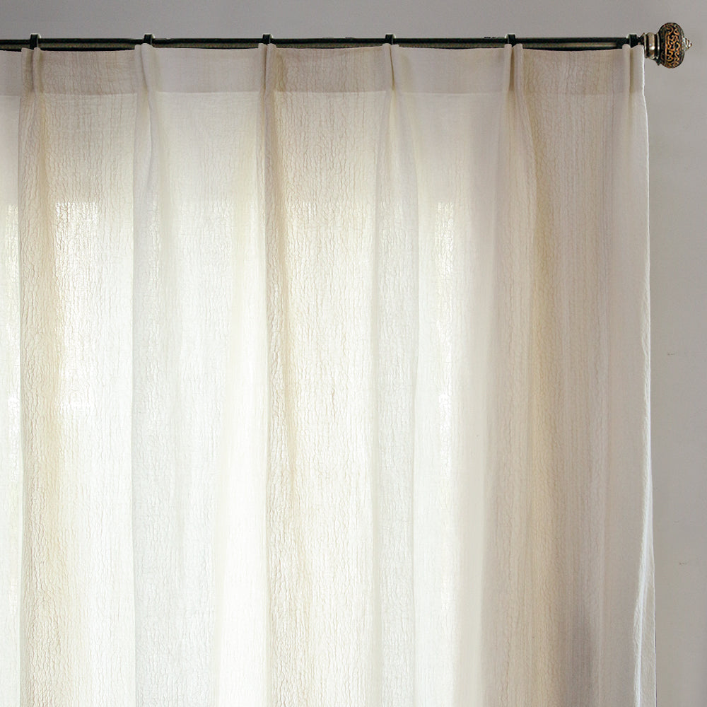 Custom Nile Gradient Crocodile Pattern 100% Organic Cotton-Linen Blend Sheer Curtains / Drapes | MIFU Decor