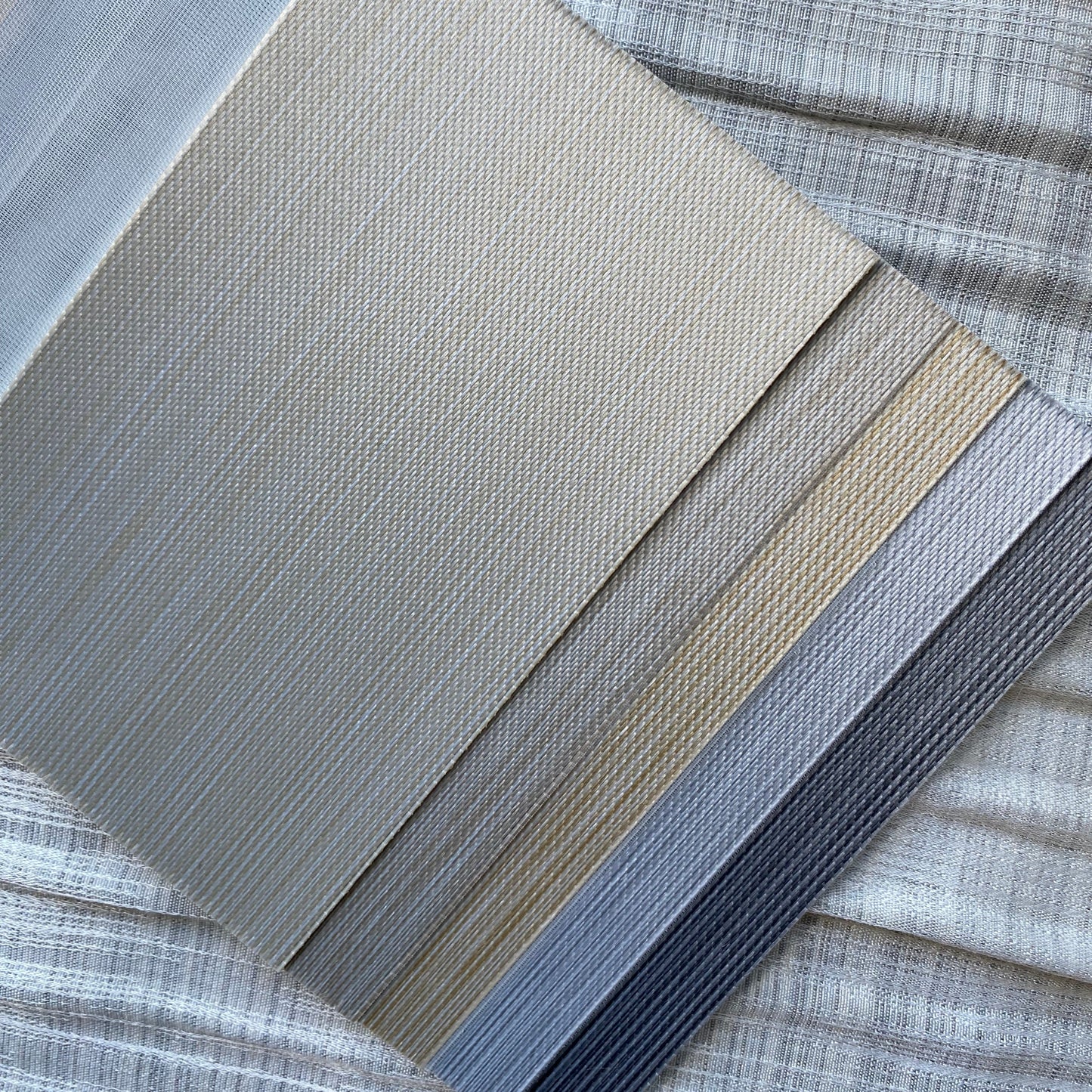 Custom Designer Textured Room Darkening Zebra Blinds / Dual Sheer Shades | MIFU Decor