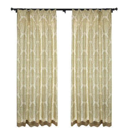 Custom Damask Cotton-Linen Floral Print Curtains / Drapes | MIFU Decor
