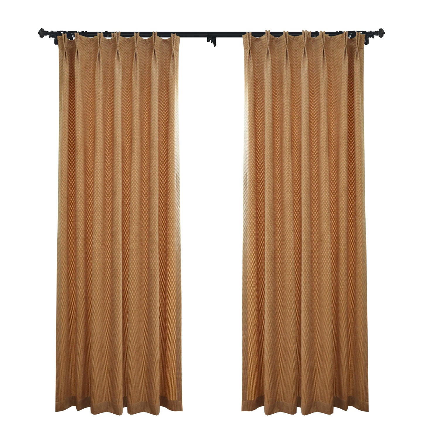Custom Beth Textured Yellow Jacquard Room Darkening Curtains / Drapes | MIFU Decor
