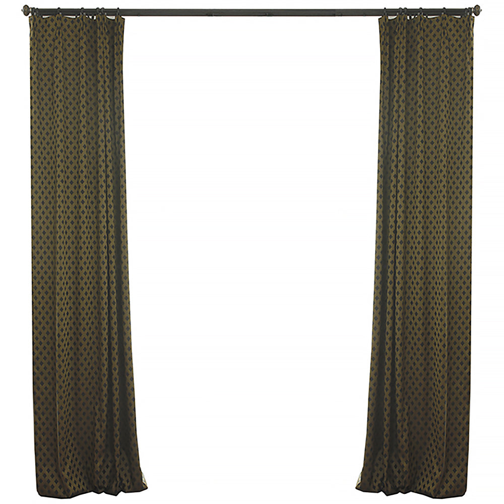 Custom Andrea Luxe Geometric Jacquard Room Darkening Curtains / Drapes | MIFU Decor