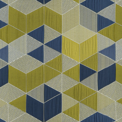 Custom Lemon Geometric Jacquard Roman Shades | MIFU Decor