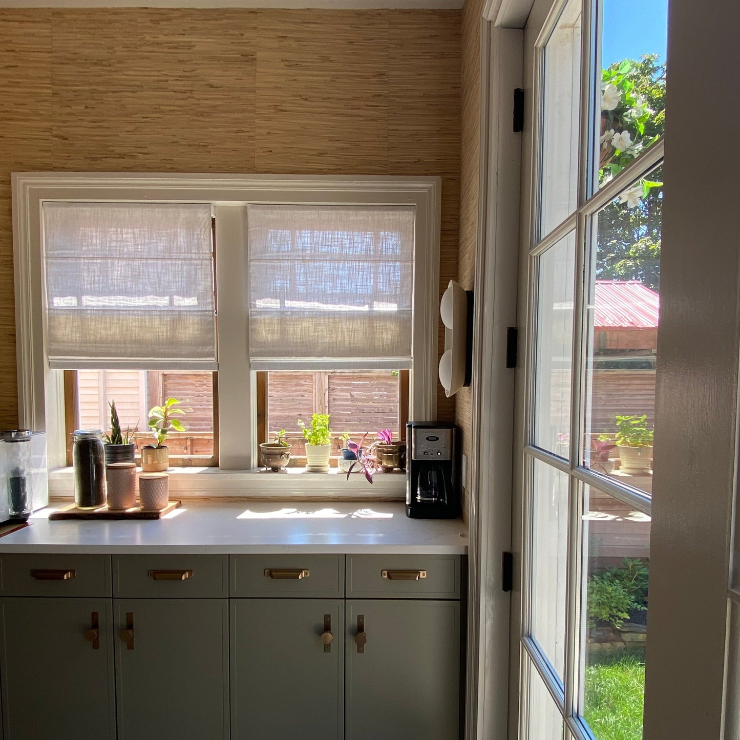 Custom Linen Textured Light Filtering Roman Shades | MIFU Decor