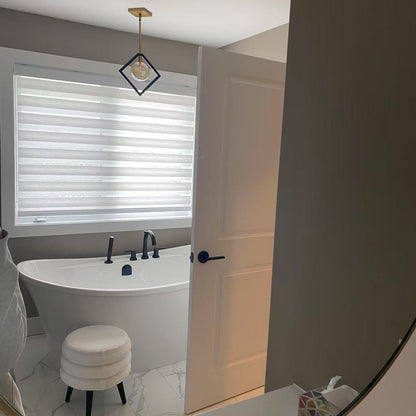 Premium Textured Light Filtering Zebra Blinds / Dual Sheer Shades | MIFU Decor