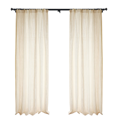 Custom Nile Gradient Crocodile Pattern 100% Organic Cotton-Linen Blend Sheer Curtains / Drapes | MIFU Decor