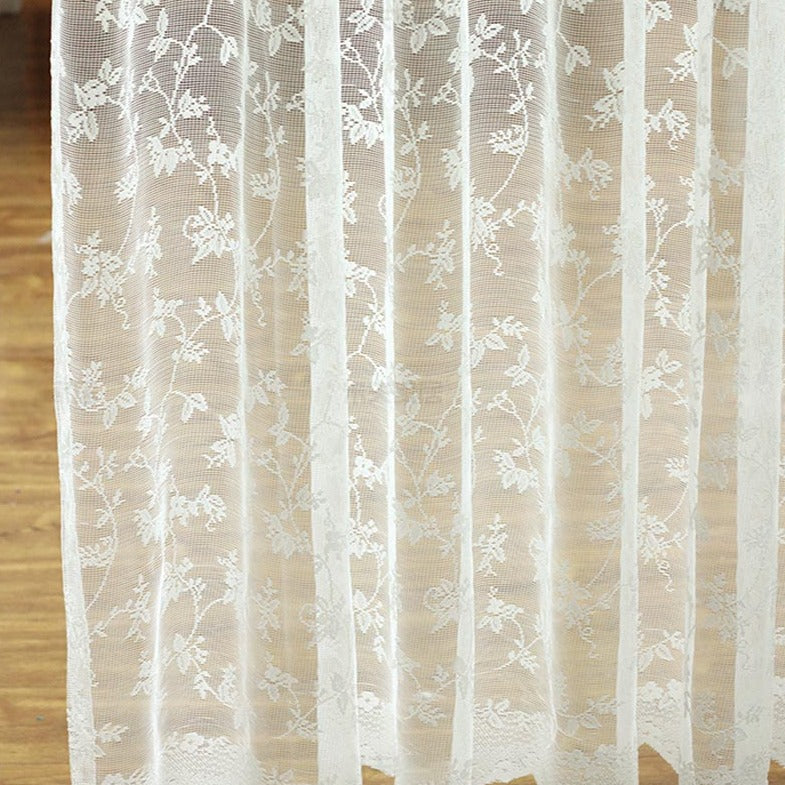 Custom Branches Jacquard Floral Lace Sheer Curtains / Drapes | MIFU Decor