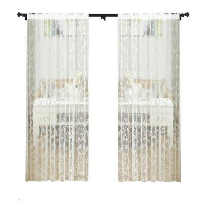 Custom Branches Jacquard Floral Lace Sheer Curtains / Drapes | MIFU Decor