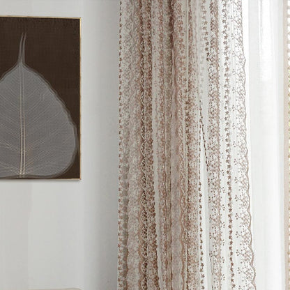Custom Elisabeth Cotton Embroidered Floral Lace Sheer Curtains / Drapes | MIFU Decor