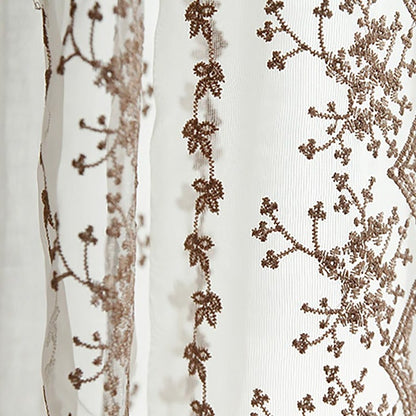 Custom Elisabeth Cotton Embroidered Floral Lace Sheer Curtains / Drapes | MIFU Decor
