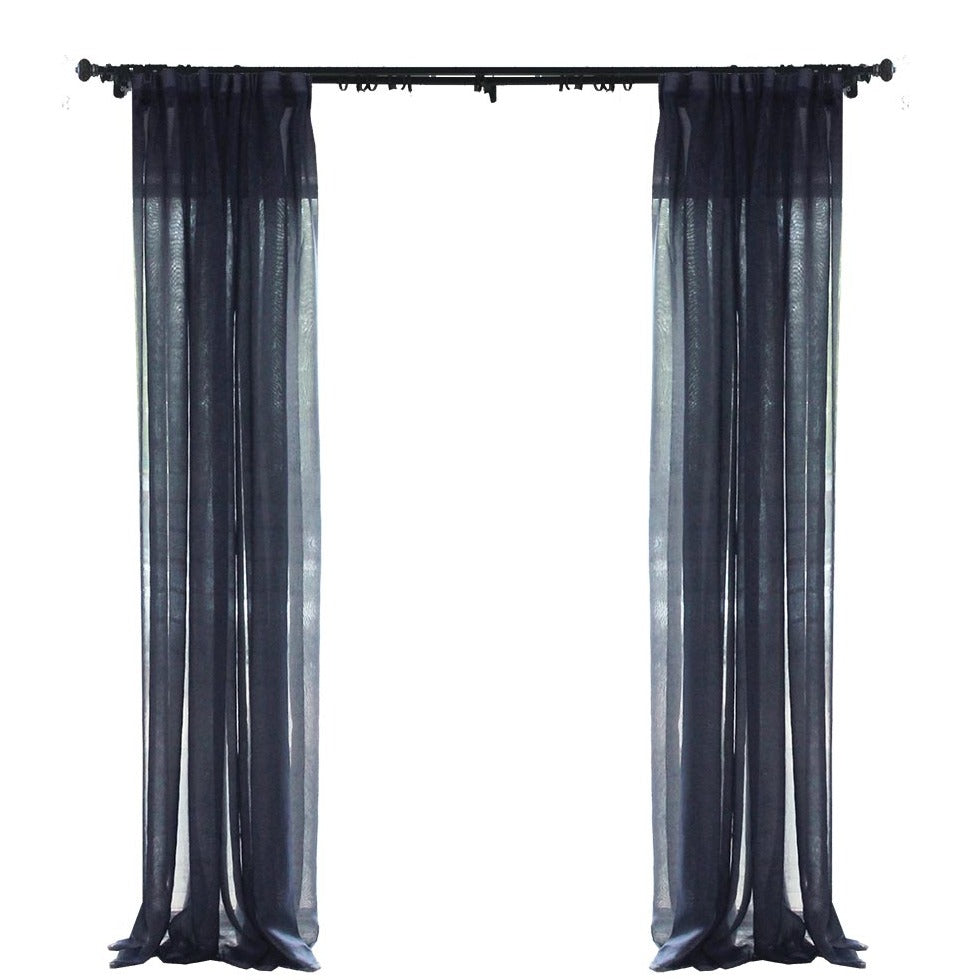 Custom Lake Ramie Silky Yarn-dyed Sheer Curtains / Drapes | MIFU Decor