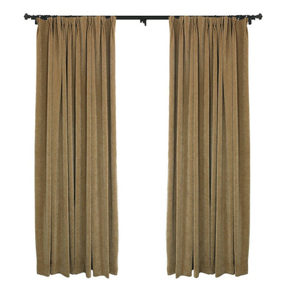 Custom Heavyweight Beige Chenille Curtains / Drapes | MIFU Decor