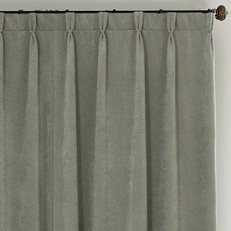 Custom Heavyweight Beige Chenille Curtains / Drapes | MIFU Decor