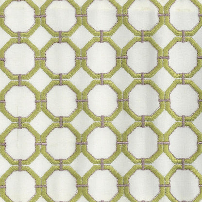 Custom Bella Geometric Embroidered Simulated Silk Curtains / Drapes | MIFU Decor