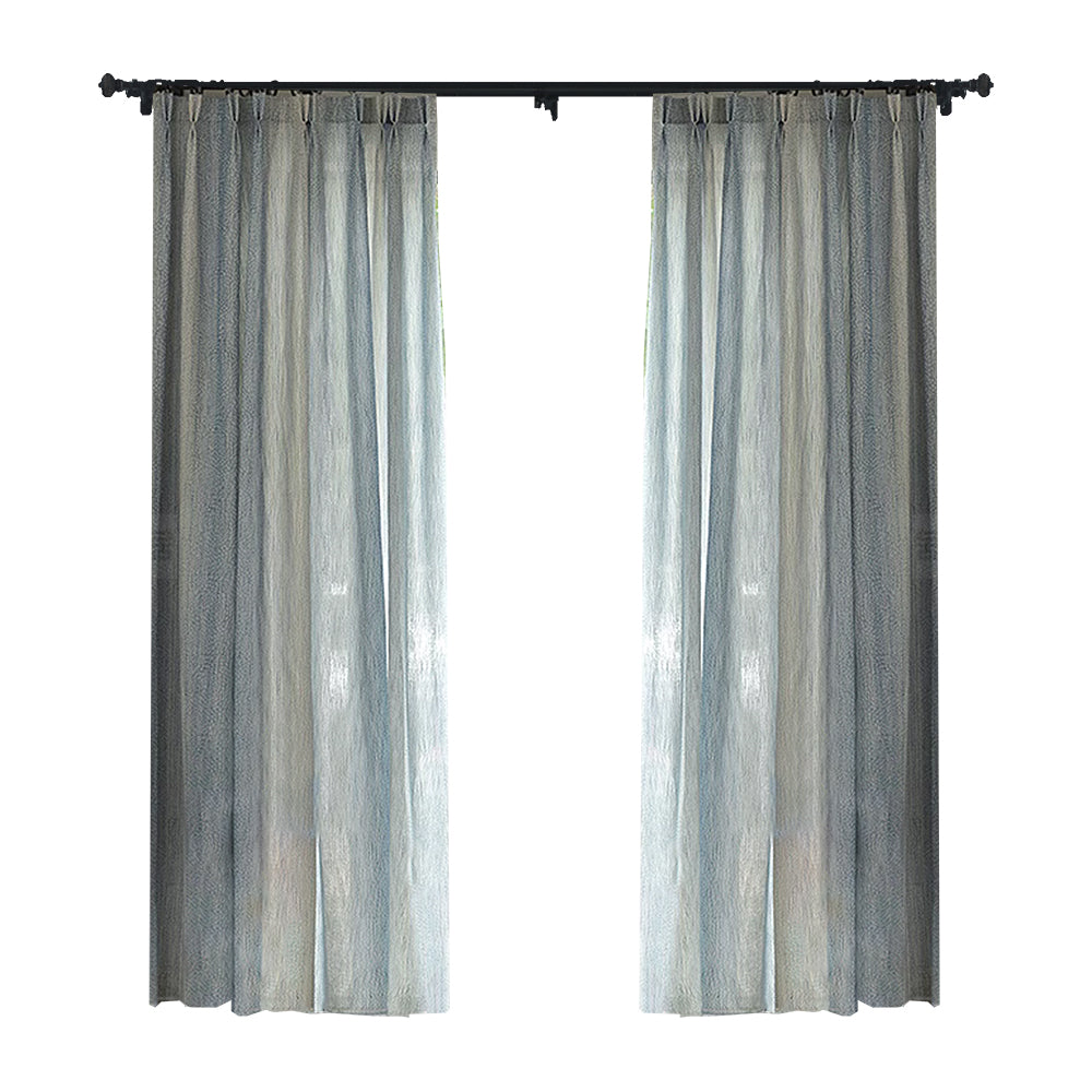 Custom Nile Gradient Crocodile Pattern 100% Organic Cotton-Linen Blend Sheer Curtains / Drapes | MIFU Decor