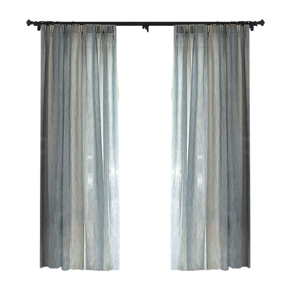 Custom Nile Gradient Crocodile Pattern 100% Organic Cotton-Linen Blend Sheer Curtains / Drapes | MIFU Decor
